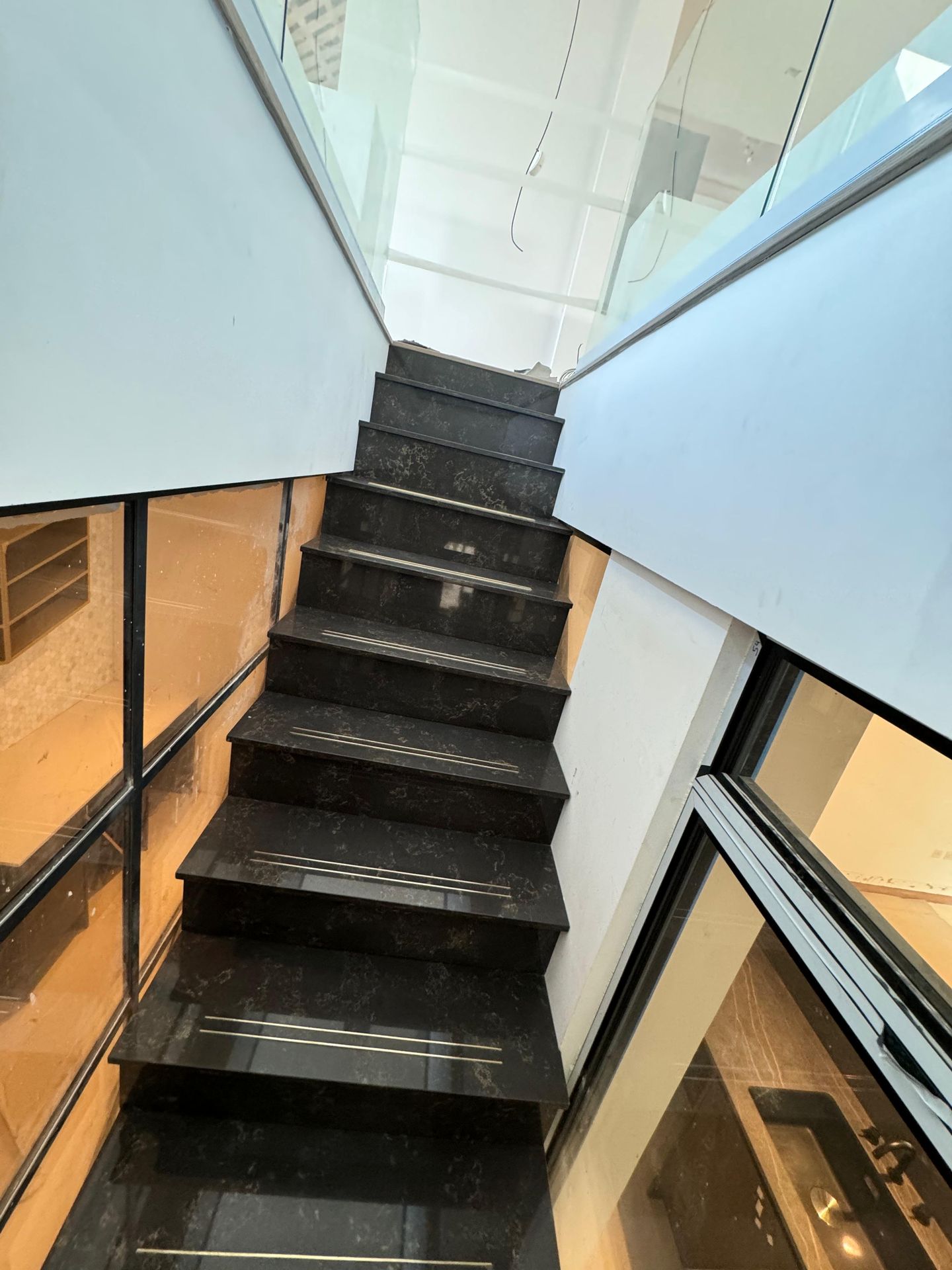 Black Granite · Glass Balustrade